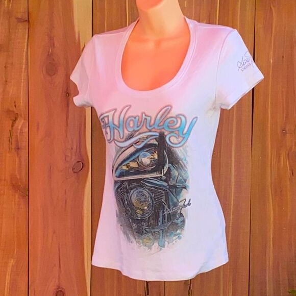 Ladies size small Harley Davidson Scott Jacobs Limited Edition tee - Picture 1 of 7